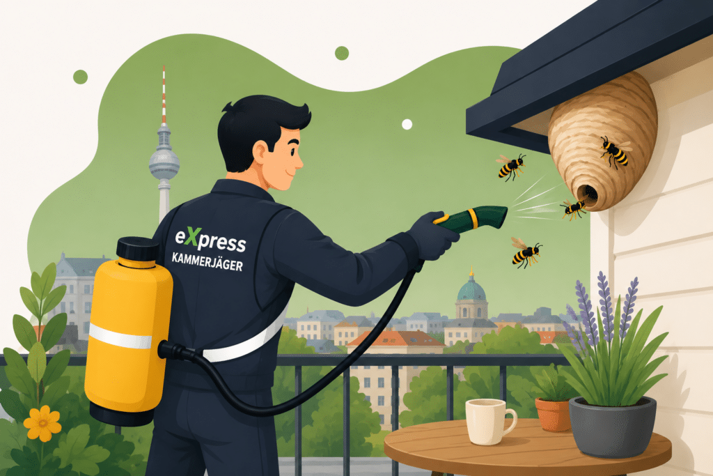 Express Kammerjäger Belin- Wespennest auf dem Balkon