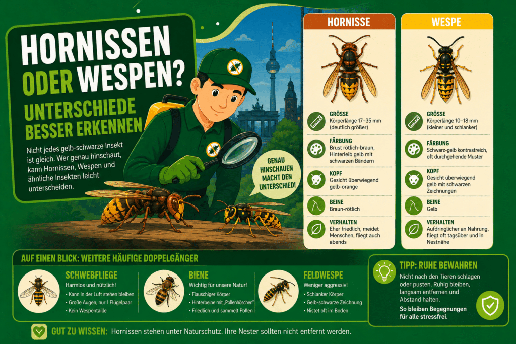 Hornissen oder Wespen? Unterschiede besser erkennen