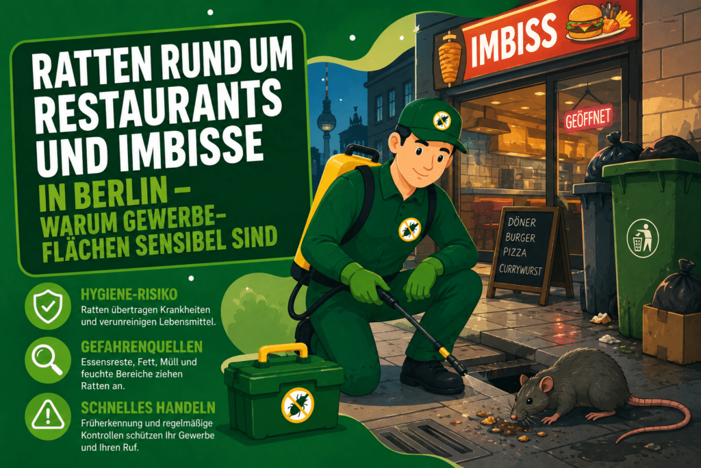 Ratten rund um Restaurants und Imbisse in Berlin – warum Gewerbeflächen sensibel sind